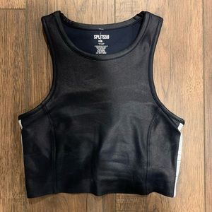 NWOT Splits59 faux leather black cropped bra top